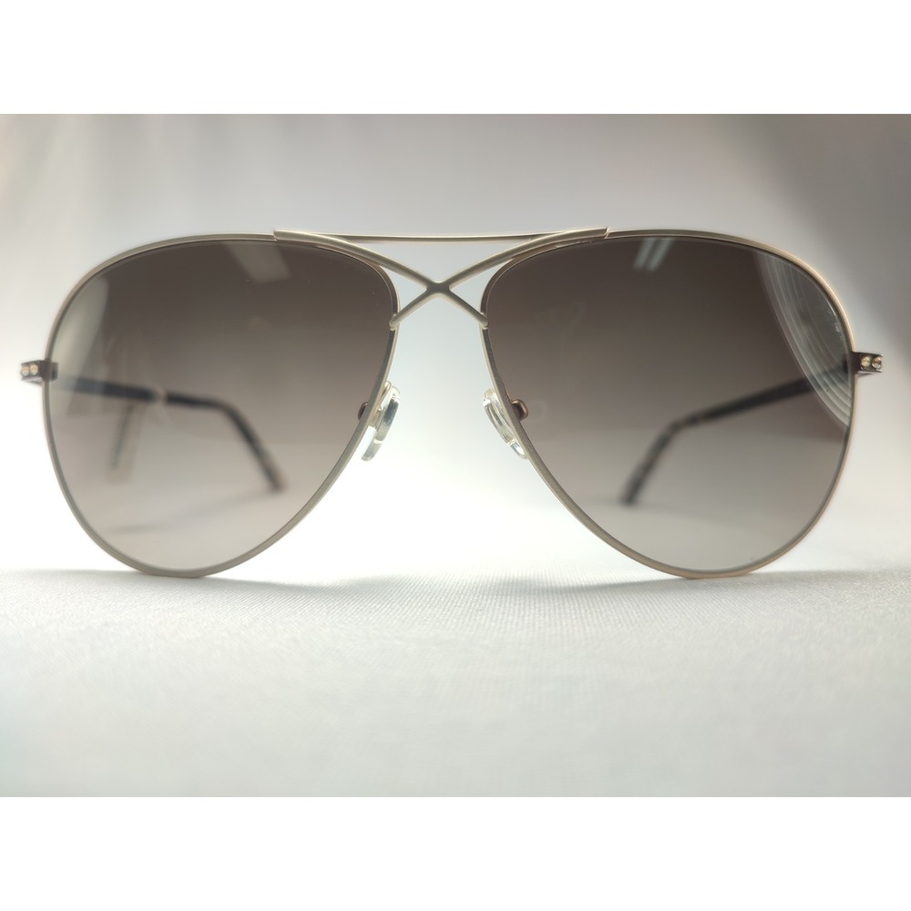 Jimmy Crystal New York JCS227 Gold Aviator Sunglasses Crystal Temple 60mm